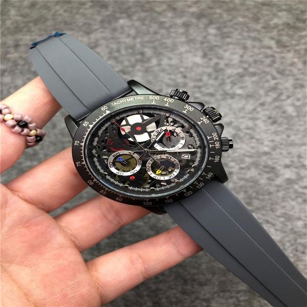 

brand swiss 1000 miglia chronograph mens quartz sport watch rubber strap mans luxury stainless wristwatch men2726, Slivery;brown