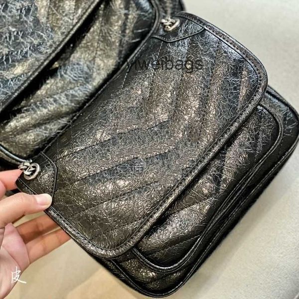 

yslsness handbag niki layer pleated cowhide medium explosive pattern soft leather baby stray chain underarm single shoulder crossbody bag wo