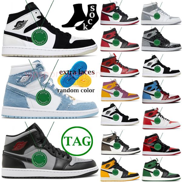 

jumpman 1 1s denim high basketball shoes mens lucky green og bio hack true turbo pine retros trainer women black white dark mocha university