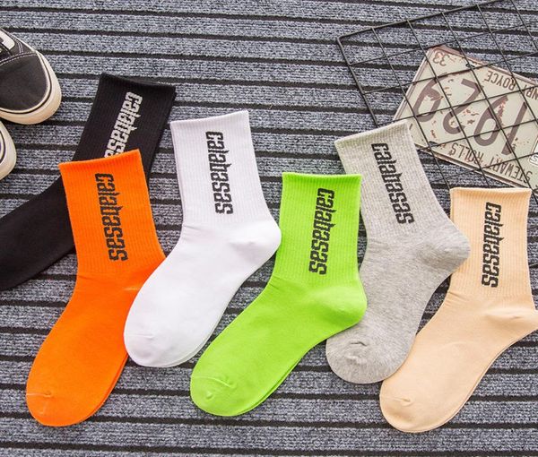 

season 6 socks skateboard fashion mens letter printed socks sports socks calabasas sockings hip hop8215303, Black