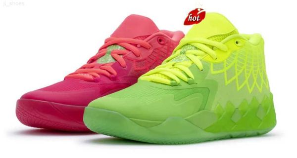 

new og mb1 rick and morty men women basketball shoes with box 2023 lamelo ball mb01 queen city green purple black red grey sport shoe
