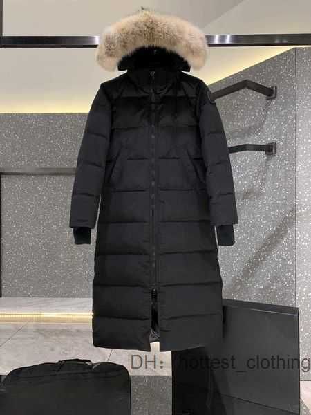 

goose coat women's canadian down winter mid-length hooded thick warm coats female canda goose jacket 1 0tgp, Black