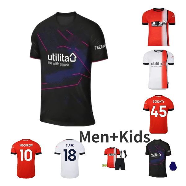 

2023 luton town soccer jerseys home away 23 24 football shirt fan player version maillot de foot morris woodrow camisetas de futbol adebayo, Black;yellow