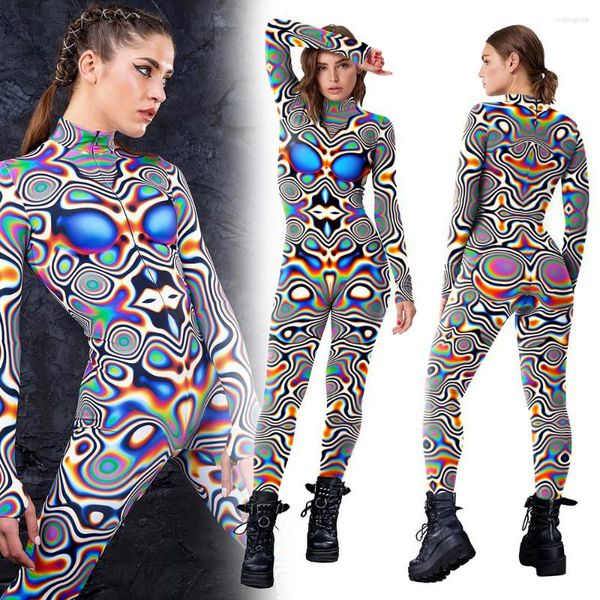 

women's jumpsuits halloween cosplay costumes for women carnival punk steampunk slim jumpsuit performance bodysuit, Black;white