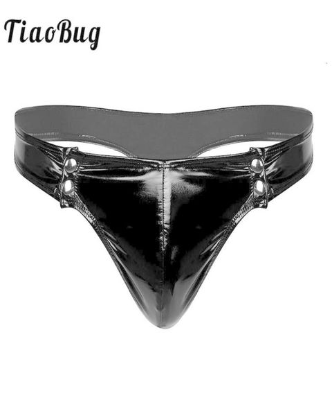 

look men black wet faux leather underpants gay swimwear bulge pouch low rise swimming bikini briefs male underwear men039s4774684