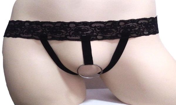 

stretch lace mens lingerie underwear gstring with cock ring jockstrap panties thongs string bikini sissy underpants4072753, Black;brown