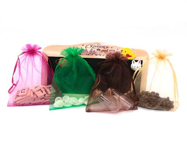 

1116cm 15color organza jewelry packaging bag earrings necklaces candy and other small objects9603856, Pink;blue