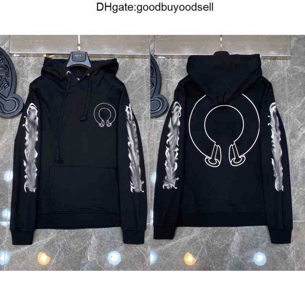

3a classic mens zipper ch hoodies designer horseshoe sanskrit cross print pullover heart hoody sweatshirts sweater luxury woman jackts fate, Black