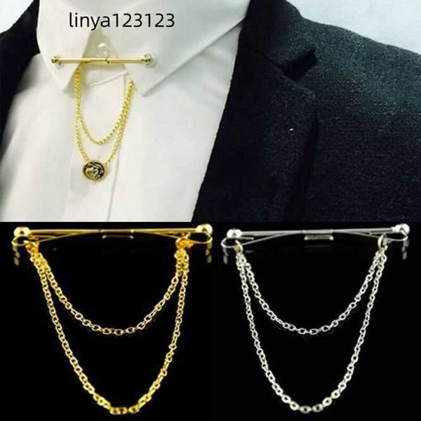 

gold silver chain ball head men's business tie collar pin brooch tie stick lapen pin shirt with collar bars jewelry wedding tie ciips