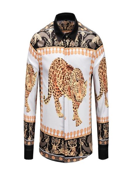 

high definition printing a leopards men039s loose long sleeve shirts slim fit business dress shirts for man6660373, White;black