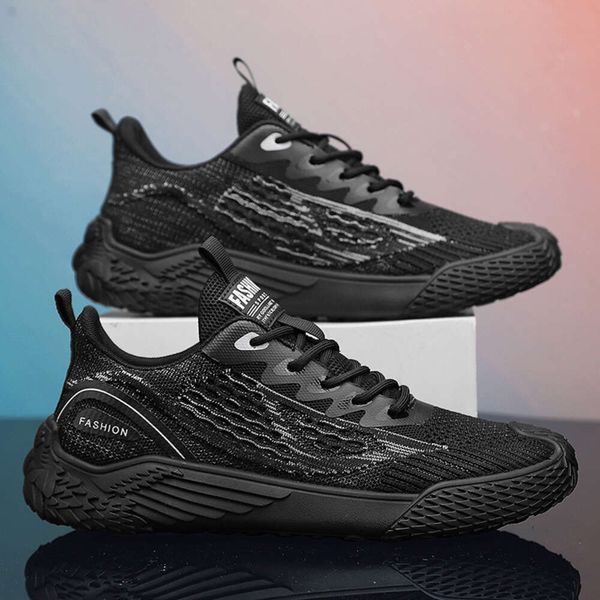 

men's casual shoes breathable mesh sneakers black grey beige fashion trainers for youth