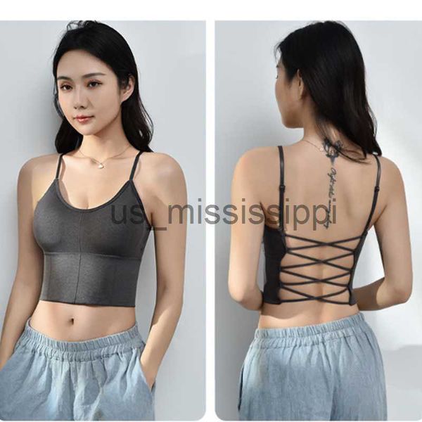 

other health beauty items cross strap beauty back underwear female vest crop padded tee tank push up breathable padded bra summer x0831