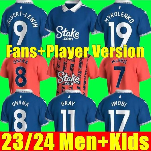 

2023 2024 soccer jerseys james richarlison keane davies digne uniforms kids kits set socks full sets s-2xl 23 24 evertons football shirts th, Black;yellow