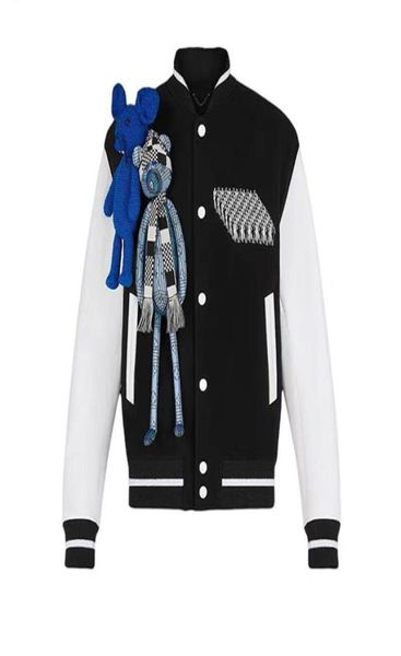 

2022 men and women clock jackets spring summer high street outwear doll limited contrast color leather jacket8200221, Black;brown