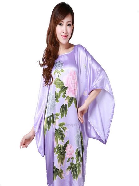 

men's and womens clothing chinese women wholesale-traditional sale nightgown silk summer rayon bath robe kimono yukata gown flower ps s, Black;red