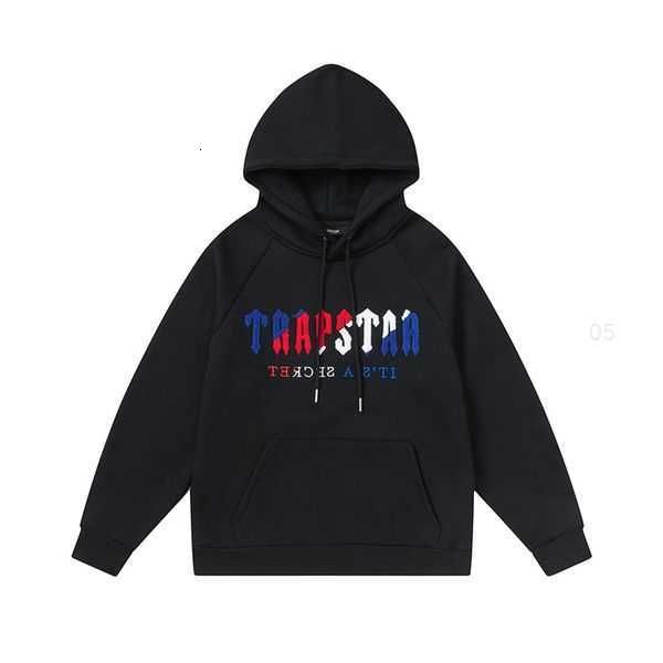 

trapstar brand tracksuit classic embroidery mens hoodie sportswear men's warm set loose hoodies sweatshirt jogging designers clothes 4v, Black