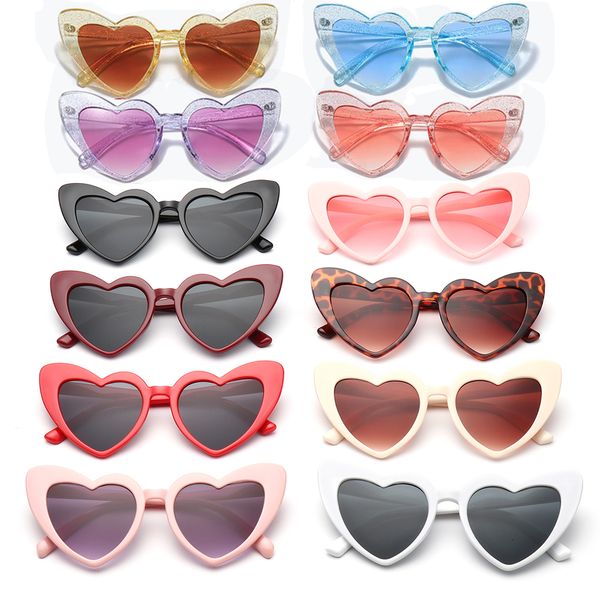 

fashion sunglasses frames ladies love heart retro big frame women uv400 protection summer shades eyewear anti blue light glasses 230831, Black