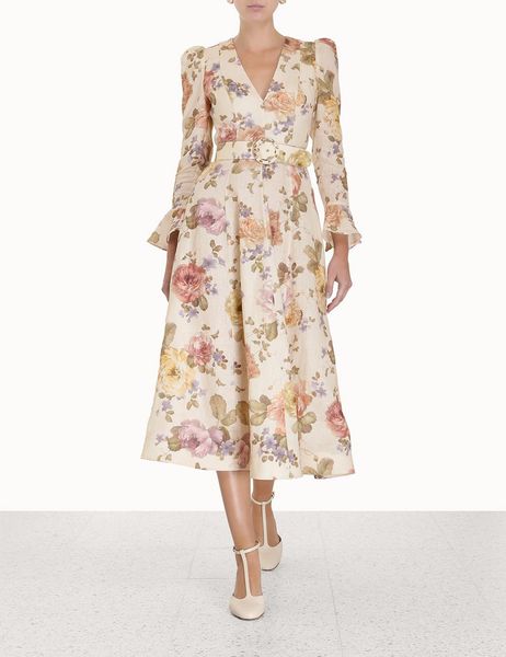 

basic & casual dresses australian designer printed flare sleeve dress, Black;gray