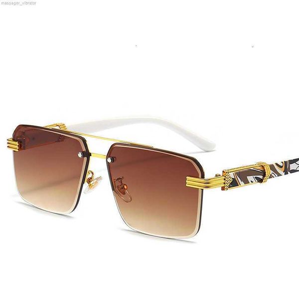 

cut half square frame glasses edge sunglasses marble grain wood grain temple sun protection sunglasses p7gg pv81 2 pxfy, White;black