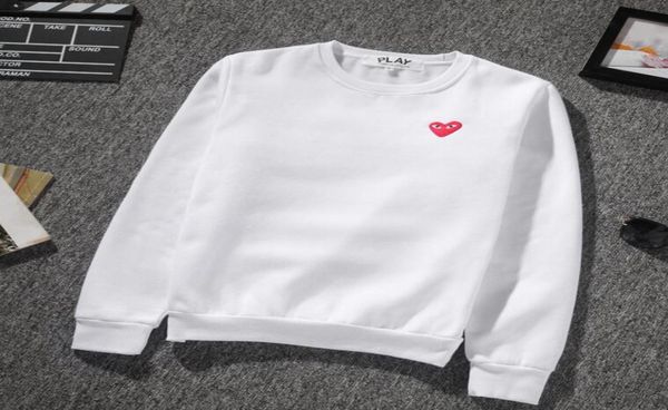 

2018 tide version japanese embroidery red heart classic version men and women couple small sweater plus velvet thickening pullover2906807, Black