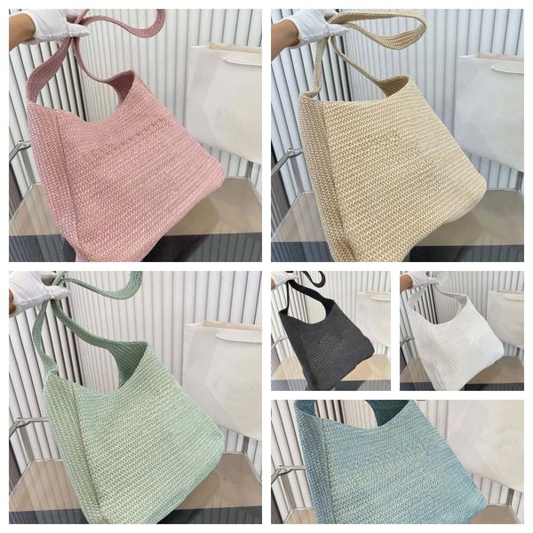 

six color totes knitting handmade bags fashionable tote bag large capacity shopping bags designer bag lightweight shoulder bags artwork shou