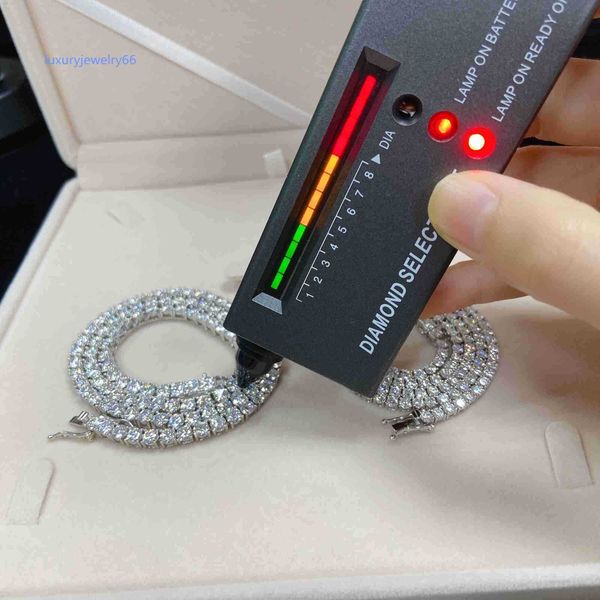 

hip hop iced out d color white vvs 925 sterling silver 2mm 3mm 4mm 5mm 6.5mm moissanite diamond tennis chain necklace women