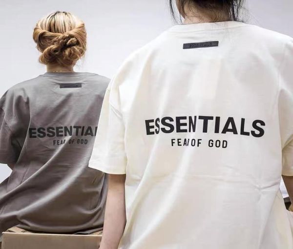 

feel of god fog s double line 21ss new high street short sleeve t-shirt tee couple2310125, White;black