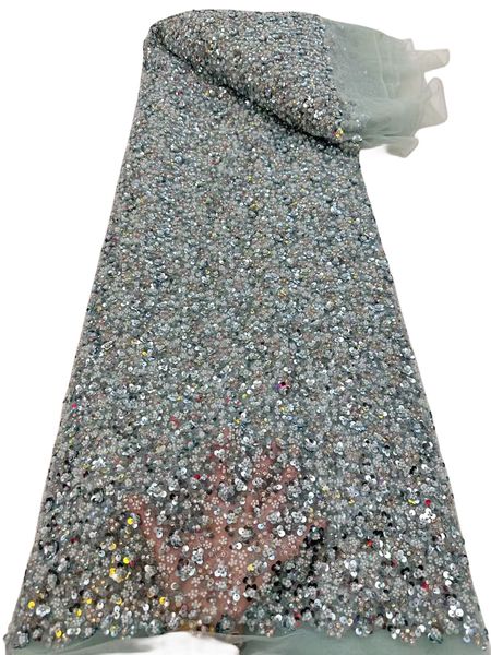 

tulle lace fabric with sequins wedding dress 2023 5 yards party female textile french net banquet nigerian ladies evening dinner costumes ne, Black;white