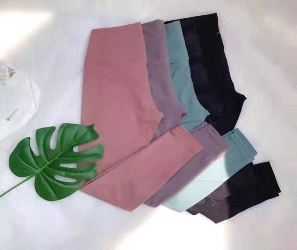 

2041 fitness yoga leggings move ment tight 25" female quick-drying breathable high waist hip sports gym tights ladies pants exercise we, Black