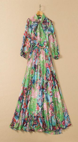 

runway elegant bow collar print midi chiffon dress summer woman clothes 2022 fashion bohemian style vacation beach vestidos2224510, Black