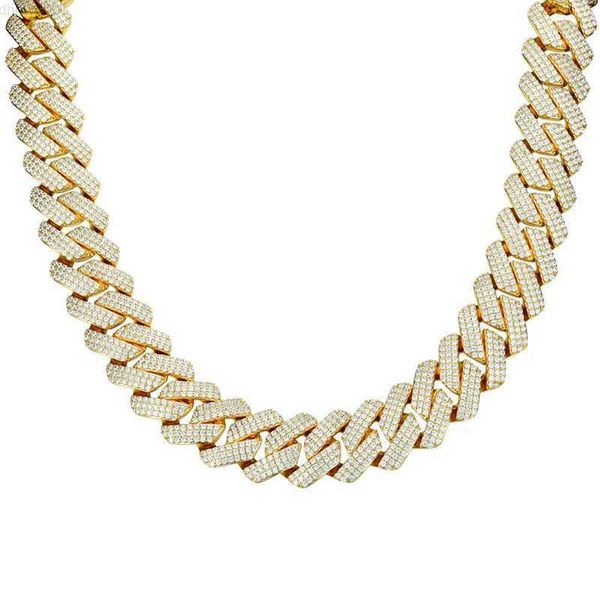 

s925 iced out men cuban necklace chain hip hop jewelry choker19mm box clasp for men rapper necklaces link, Silver