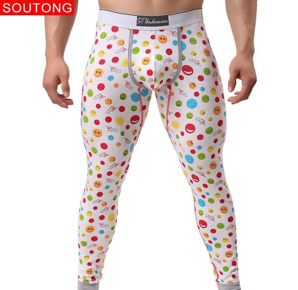 

soutong 2019 winter warm men long johns cotton printed thermal underwear men thermo underwear long johns men thermal pants qk04 y25503600, Black;white