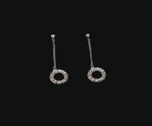 

fashion diamond earrings aretes for lady women party wedding lovers gift engagement jewelry for bride with box1155003, Silver