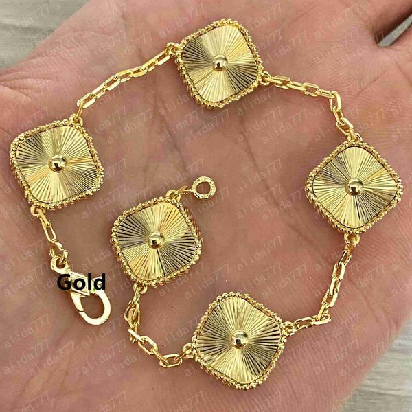 

luxury designer bracelet 4/four leaf clover charm bracelets elegant fashion 18k gold agate shell mother of pearl women girls couple holiday, Golden;silver