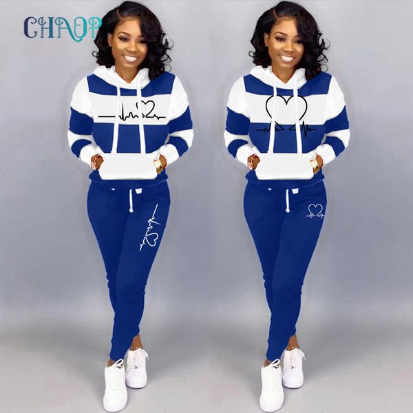 

women's tracksuits winter two piece set tracksuit women sweatshirt love printed warm hoodiespants sportwear sports suit hooded set hood, Gray