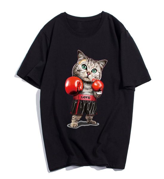 

ebaihui men039s o neck cotton short sleeve lovely boxinger cat tshirts funny cat animal men039s customized t shirts birthd7824538, White;black