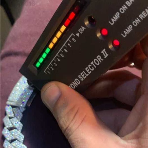 

hip hop jewelry 925 silver moissanite diamond man necklace moissanite cuban link chain