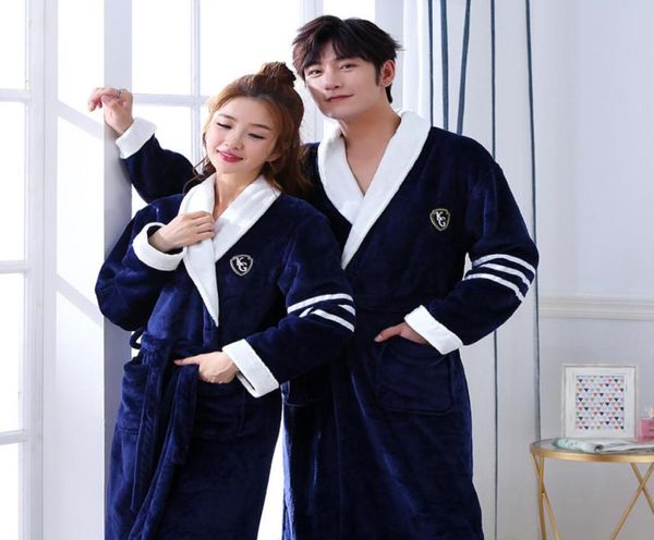 

couple men women warm super soft flannel coral fleece bath robe mens kimono bathrobe male dressing gown robes4523375, Black;brown