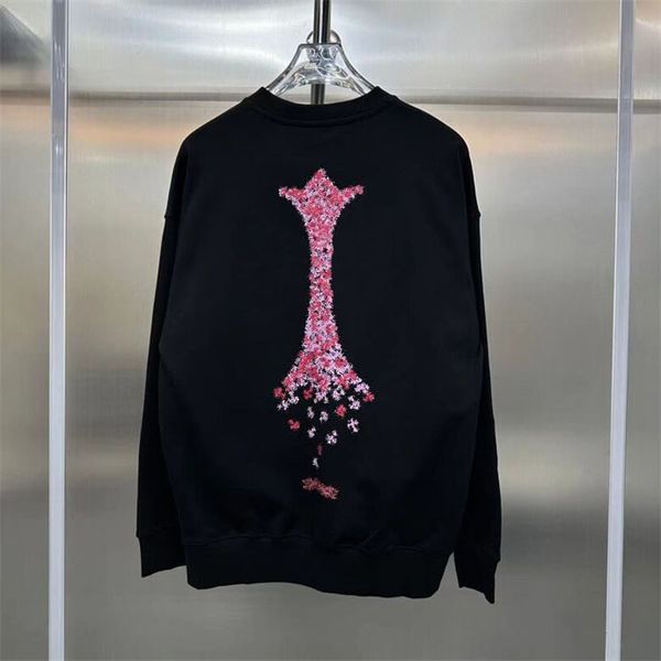 

2023 autumn and winter new men's and women's pure cotton sweater letter printing pullover loose fit fashion and comfortable p204, Black;brown
