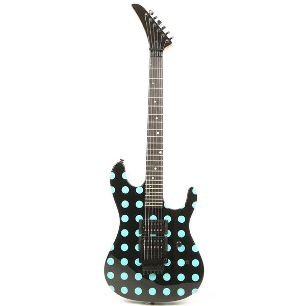 

kram er nightswan black with blue polka dots electric guitar as same of the pictures