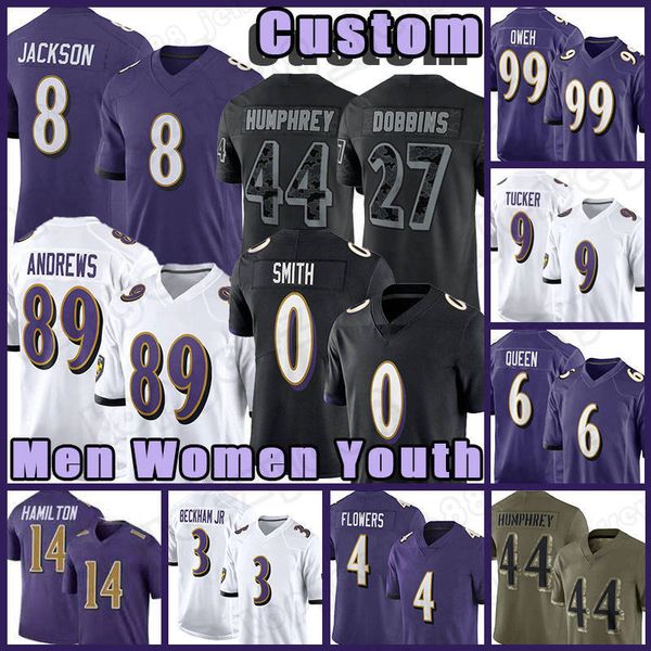 

8 lamar jackson football jersey zay flowers odell beckham jr roquan smith mark andrews justin tucker baltimores raven lewis marlon humphrey, Black;red