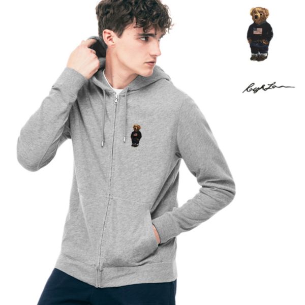 

men's hoodies sweatshirts long sleeve zipper sweater teddy bear casual breathable comfortable stretch cotton fit style male size s-3xl, Black