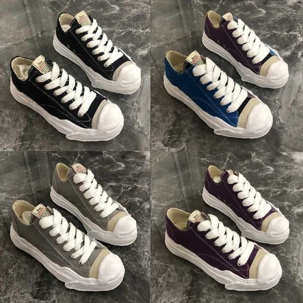 

maison mihara yasuhiro mmy original casual shoes sole low cut canvas shoes for men miharayasuhiro toe cap sneaker mens sports shoe womens sp, Black