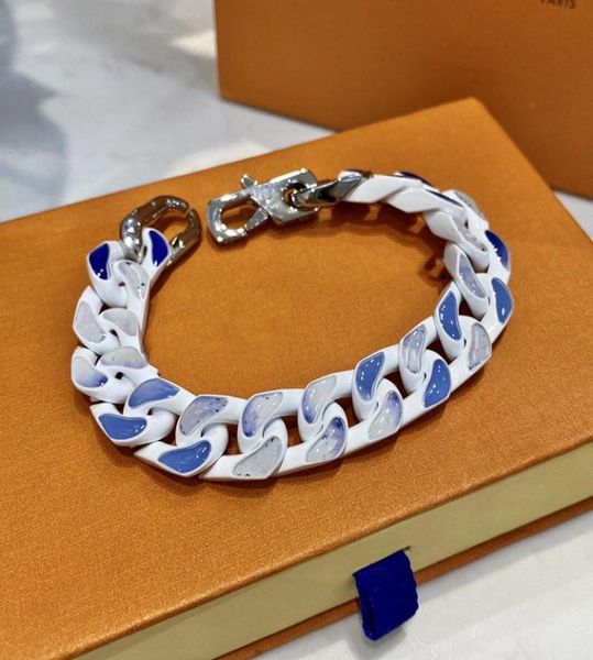 

luxury designer jewelry cuff silver titanium steel necklace lovers fashion personality hip hop bracelet supply1886878, White