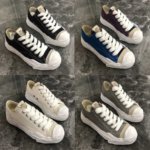 

new maison mihara yasuhiro sole canvas shoes men toe cap mmy shoe women, Black