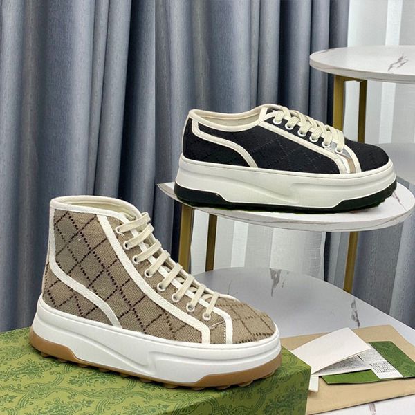 

platform gym casual shoes women travel leather lace-up trainers sneaker cowhide letters men thick bottom shoes woman designer shoe lady snea, Black