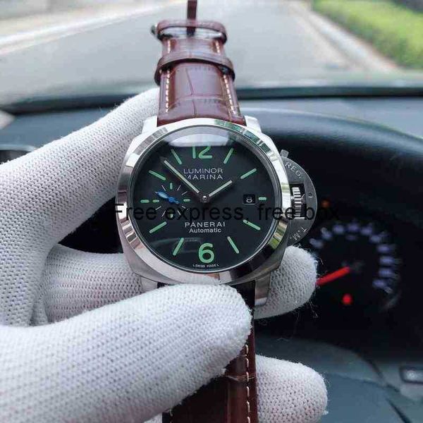 

superclone vs luxury mechanical movement watch panera swiss automatic sapphire mirror 44mm 13mm imported leather band designers es wrist 2w2, Slivery;brown