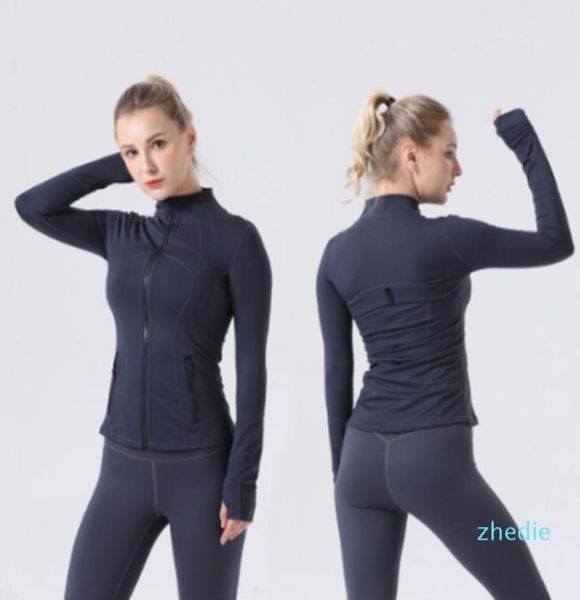 

2021 align 07 women039s yoga long sleeves jacket solid color nude sports shaping waist tight fitness loose jogging sportswea5995313