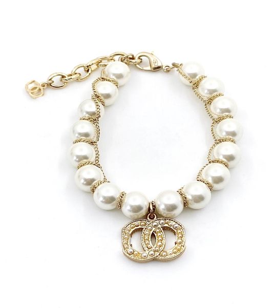 

brand women bracelets strands beaded necklaces 21ss designer jewellery big pearl chain bracelet1284765, Black