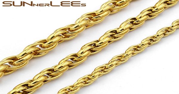 

5mm 7mm 9mm 11mm fashion jewelry 316l stainless steel necklace gold color oval rope ed link chain for mens womens sc31 n9040521, Silver